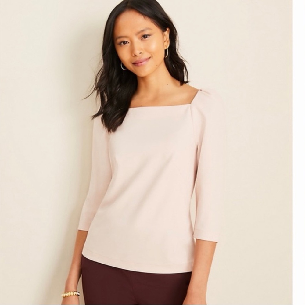 Ann Taylor Soft Pink Elegant Top Size M